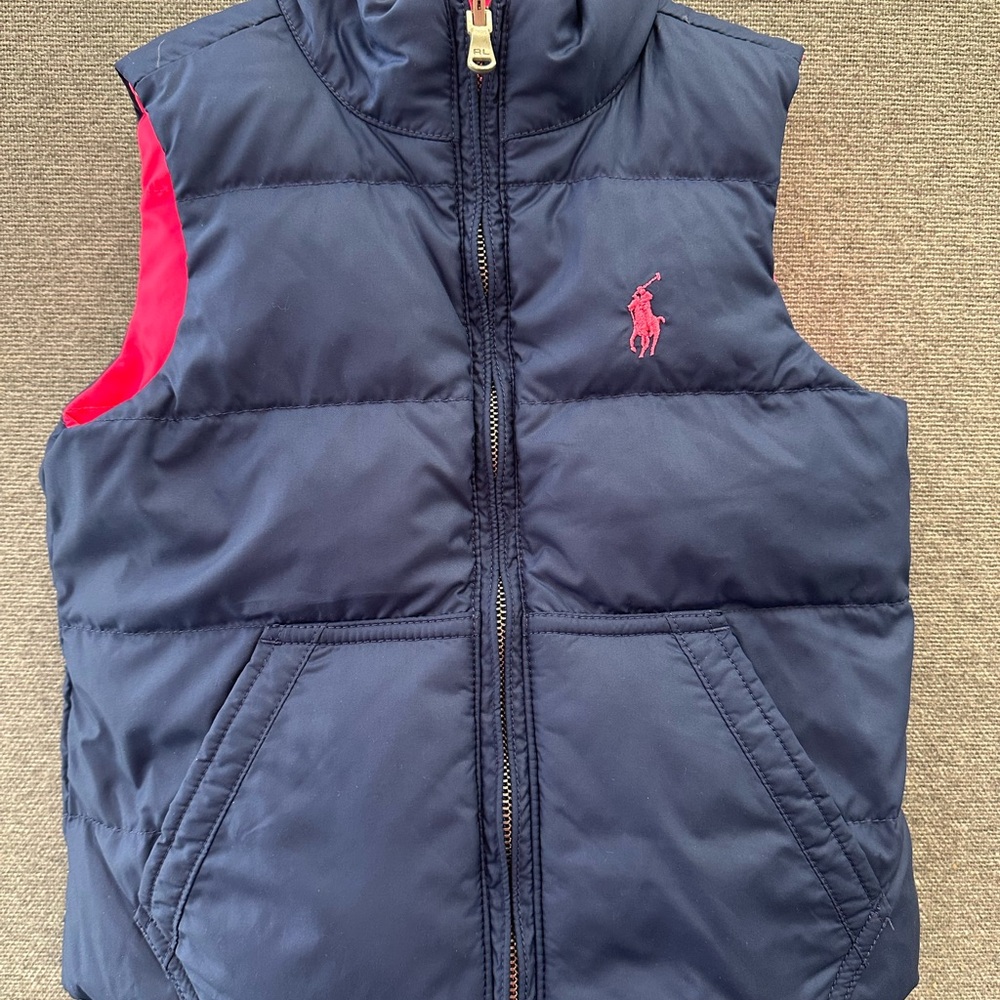Ralph Lauren Reversible Kids Navy and Pink Vest